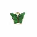 Grüner Schmetterlingsanhänger im Malachit-Stil mit goldenem Metall für DIY-Schmuck - Grün mit Goldener Rückseite
