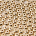 Flat round golden CCB spacer beads with smooth metallic finish for DIY jewelry - Gold