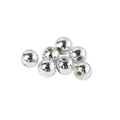 Set of 7 polished silver CCB spacer beads with center holes for DIY jewelry making - 6mm / Silver