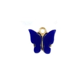 Dunkelblauer Schmetterlingsanhänger mit goldenem Rand für DIY-Schmuckherstellung - Blau mit Goldbasis
