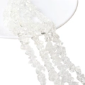Strand of irregular transparent natural glass chip beads for DIY jewelry making - White