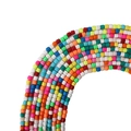 Regenbogen-Mix aus quadratischen Polymer-Ton-Perlen in kräftigen Farben für DIY-Schmuck - Mehrfarbig