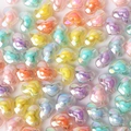 Bunte Acryl-Herzperlen mit AB-Glanz-Beschichtung für DIY-Schmuckherstellung-Sets - 100 Stück Set / Mehrfarbig