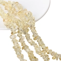 Strand of irregular pale yellow glass beads for DIY jewelry with natural crystal texture - Gold