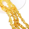 Vibrant lemon yellow irregular natural glass stone beads for DIY jewelry making - Yellow