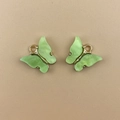 Hellgrüner Schmetterling-Anhänger mit Marmoreffekt und Goldrand für DIY-Schmuckherstellung - Smaragdgrün mit Goldbasis