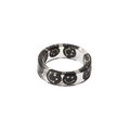 Transparent resin ring featuring embedded black and white smiley face patterns - Black Smiley Face Ring