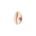 Natural white shell bead with pink evil eye charm for DIY jewelry and bracelets - Pink
