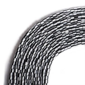 Schwarz-weiß gestreifte zylindrische Tonperlen für DIY-Armbänder und Halsketten - Schwarz-Weiß Kariert