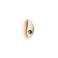 Natural shell bead with black and white evil eye detail for handmade DIY jewelry crafting - Black