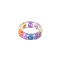 Transparent resin ring featuring colorful smiley faces in a trendy Y2K aesthetic - Mixed Color Smiley Face Ring