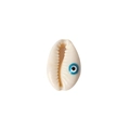 Natural shell bead with blue evil eye symbol for handmade jewelry bracelets and necklaces - Blue