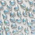 Herzförmige Acrylperlen mit Aurora-AB-Effekt für DIY-Schmuckherstellung und Basteln - 100 Stück Set / Blau