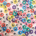 Colorful floral polymer clay Tai Chi beads for DIY jewelry and bracelets - RT079 / Multicolor