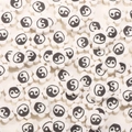 DIY polymer clay flower beads with black and white yin yang tai chi center design - RT079 / White