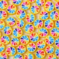 Colorate fette di argilla polimerica stile agrumi per gioielli DIY e braccialetti fatti a mano - Arancia Arcobaleno