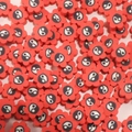 Red flower polymer clay beads with evil eye pattern for DIY jewelry making and crafts - RT079 / Red