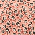 Pink flower-shaped polymer clay beads with yin yang patterns for DIY jewelry making - RT079 / Light Pink