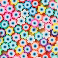 Perles fleurs colorées en argile avec motif œil grec pour création de bijoux DIY - Fleur Mauvais Œil