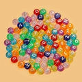 Kleurrijke acryl alfabet kralen met verzilverde letters voor het maken van DIY armbanden - 100 stuks verpakking / Zilveren Letter