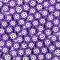 Perles fleurs violettes en pâte polymère avec visage souriant pour bijoux DIY - Violet