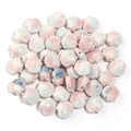 Detailansicht von rosa-blauen Keramikperlen in Muschelform für DIY-Schmuckherstellung - Rosa und Blau Verlauf Stil (7) / 12mm (1,8mm Loch)