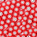 Perles de tournesol en pâte polymère rouge avec smiley pour bijoux DIY faits main - Rouge