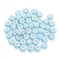 Polished light blue round ceramic beads for DIY jewelry and bracelet weaving - Light Blue Glazed
