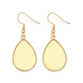 Detailed view of teardrop bezel earring hooks in polished gold finish for DIY jewelry - 18*25mm / Gold (Teardrop)