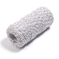 Dettaglio del cordoncino di cotone intrecciato grigio e bianco 2mm per artigianato fai-da-te - Grigio/Bianco