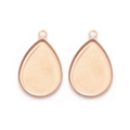 Gedetailleerd zicht op roségouden druppelvormige hangerhouders voor DIY sieraden - druppel / 18*25mm / Roségoud