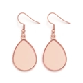 Detailed view of rose gold teardrop tray earring hooks for DIY jewelry making - Rose Gold (Teardrop)