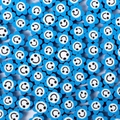 Perles artisanales DIY avec pétales de tournesol bleus et motif smiley noir minimaliste - Bleu