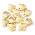 Detailed view of gold-plated tropical fish charms made of durable titanium steel for DIY crafts - 5 Pieces / Gold Fish