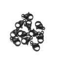 Makroaufnahme matter schwarzer Karabinerverschlüsse aus 304 Edelstahl für DIY-Schmuck - Schwarzer Stil (12#12mm)