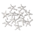 Detailed view of silver starfish pendants with realistic texture and metallic finish - 10 Pieces Pack / Steel Color Starfish