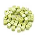 DIY jewelry beads, light green square ceramic cube spacers with glossy glazed finish - 8mm (Hole 2.5mm) / Fruit Green