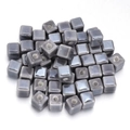DIY colorful ceramic beads square grey glazed beads for handmade jewelry accessories - 8mm (Hole 2.5mm) / Gray