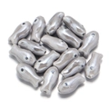 Silver fish-shaped ceramic beads with metallic finish for DIY bracelet jewelry making - Silver Gray Metallic Fish (4)