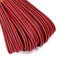 Detail view of red and black braided 10-strand PU leather cord for DIY jewelry - Dark Red and Black