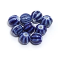 Set of 9 blue striped ceramic pumpkin beads for DIY jewelry and handmade necklace crafting - Vintage Pumpkin Striped Style (4#) / Diameter 11.5mm (Hole 2.3mm) / Blue-White Stripes (4#)