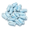 Light blue double-sided ceramic fish beads for DIY handmade jewelry and bracelet making - Pearlescent Pale Blue Fish (5)