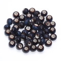 Deep blue glazed round ceramic beads for DIY jewelry and braided bracelet crafting - Dark Blue Kiln Change