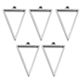 Set di cinque ciondoli geometrici a triangolo argento antico per gioielli DIY - Triangolo / Colore acciaio