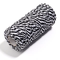 Corda in cotone ritorto bianco e nero da 2 mm su rocchetto per fai da te e confezioni regalo - Nero e Bianco