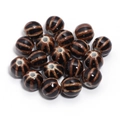 Vintage brown and black striped ceramic pumpkin beads for DIY jewelry making - Vintage Pumpkin Striped Style (6#) / Diameter 11.5mm (Hole 2.3mm) / Brown and Black Striped (6#)