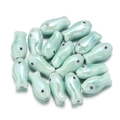 Pearlescent light green fish-shaped ceramic beads for DIY jewelry making and crafts - Pearl Finish Light Green Fish (6)