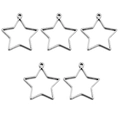 Cinque ciondoli a stella in acciaio inossidabile per creazione di gioielli fai da te argento - Pentagramma / Colore acciaio