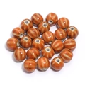 Orange striped ceramic pumpkin beads for handmade jewelry making and DIY crafts - Vintage Pumpkin Striped Style (7#) / Diameter 11.5mm (Hole 2.3mm) / Orange Yellow Striped (7#)
