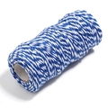 Rotolo di spago in cotone bicolore blu e bianco da 2mm per regali e artigianato - Blu Bianco